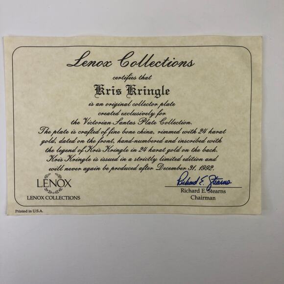 Lenox 1992 International Santa Claus Plate Collection Kris Kringle EUC B0102 - Picture 9 of 9